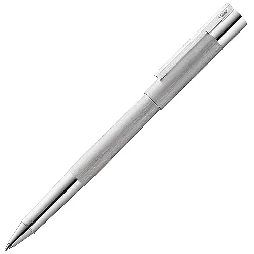 LAMY scala Tintenroller 351 - Eleganter Rollpen aus strichmattiertem Edelstahl - Schreibutensilien: Hochwertiger Tintenroller mit elegantem Design, ideal für Büro und Uni. Made in Germany für ein erstklassiges Schreiberlebnis.