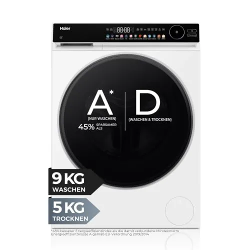 Haier Waschtrockner HWD90-BP14667TU1, 9 kg, 5 kg, 1400 U/min