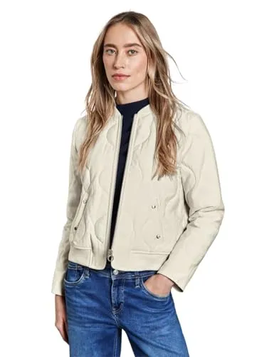 STREET ONE Damen A212554 Blouson - Soft Beige, Größe 46 EU - Funktionsjacke mit Steppmuster, leicht und angenehm zu tragen dank Viskosemix, ideal für den Alltag.