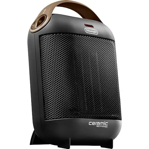 De Longhi HFX30C18.AG - Mobile Keramik-Heizung, 1.800 W Leistung mit Anti-Frost-Funktion für Räume bis 55 qm