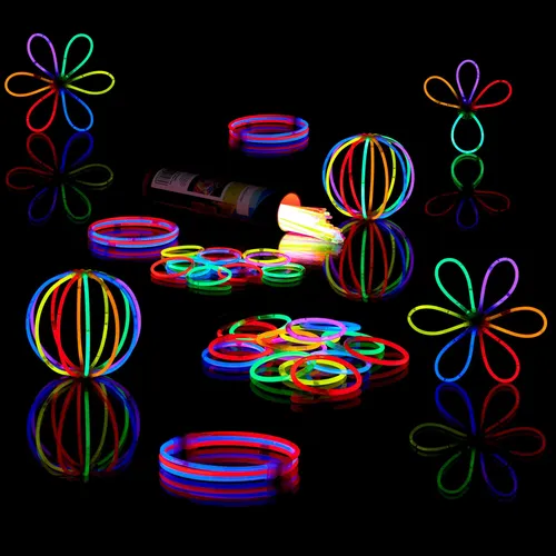 Knicklichter Glow Sticks Leuchtstäbe Partylichter 7 Farben ungiftig 8 Stunden