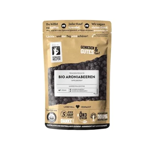 Bremer Gewürzhandel BIO Aroniabeeren, getrocknet, ganz, Beeren ohne Zuckerzusatz & ungeschwefelt, 150g