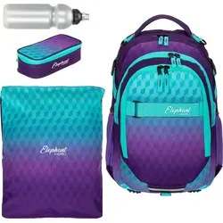 ELEPHANT® HERO Schulrucksack Set 4-teilig Violet Cube von Elephant Gin