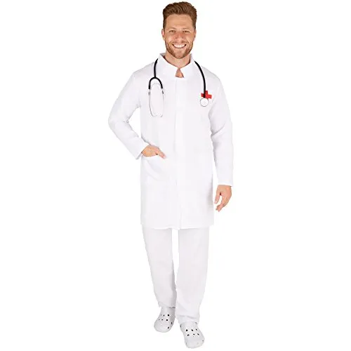 tectake® Herrenkostüm Doktor - Kostüme für Fasching und Mottopartys, verwandle dich in einen charmanten Arzt und sorge für gute Laune mit diesem humorvollen Kostüm!