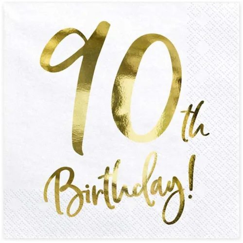 Servietten mit Gold-Druck zum Geburtstag Happy Birthday Party Tisch Dekoration