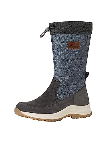 Tamaris COMFORT Damen Winterstiefel ohne Absatz Warm Gefüttert mit Reißverschluss Comfort Fit, Grau (Graphite), 41 EU