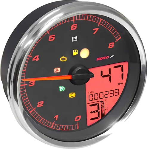 Koso HD-05 Meter für Harley-Davidson Dyna Wide Glide - Instrumente - Plug & Play Tacho- und Drehzahlmesser für präzise Fahrzeugdaten und einfache Installation auf deiner Harley-Davidson.