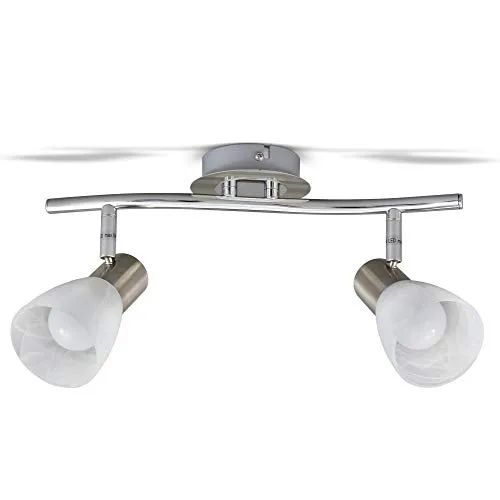 Deckenstrahler LED 10W, 940lm - schwenkbar & warmweiß - B.K.Licht 2-flammiger Deckenstrahler aus Chrom mit schwenkbaren Spots, inklusive 2x 5W E14 LED Leuchtmittel. Ideal für Wohnzimmer, Küche oder Schlafzimmer, sorgt für warmweißes Licht und stilvolle Akzente.