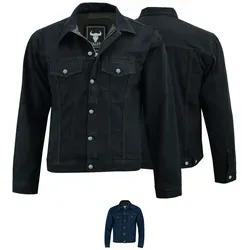 BULLDT Motorradjacke BLD324j Denim Jeansjacke mit Protektoren schwarz 62/5XL - Robuste Denimjacke für Motorradfahrer, ausgestattet mit zuverlässigen Protektoren an Ellenbogen, Schultern und Rücken. Ideal für Sicherheit und Stil auf der Straße.