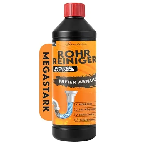 PREMIUM Ausgussbecken Abflussreiniger 1000ml EXTRA STARK Abflussfrei - Abflussreiniger Rohrfrei Rohrreiniger - Küche, Bad - Power gegen Verstopfung
