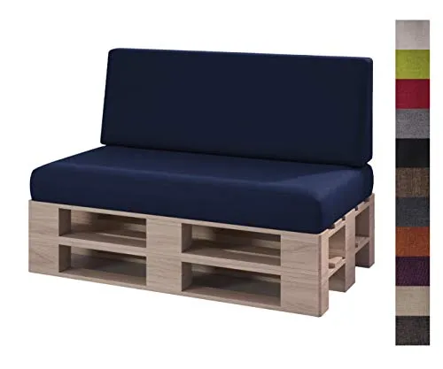 sunnypillow Palettenkissen 2er Set 120x80 Blau in blau von sunnypillow