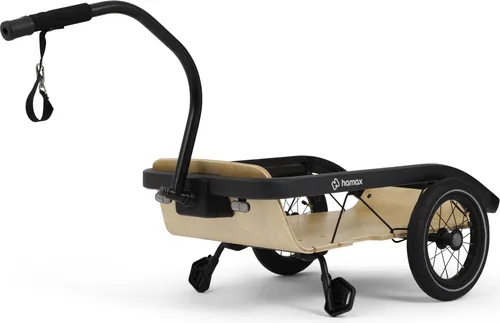 HAMAX Lastenanhänger Venture+ mit Holzwanne Natur-Schwarz