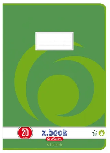 herlitz Schulheft x.book, DIN A4, Lineatur 27 / liniert