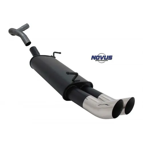 NOVUS SPORTAUSPUFF SEAT IBIZA Typ 6L 2x76 DTM Endschalldämpfer - Schalldämpfer aus hochwertigem Stahl mit Edelstahl-Endrohren, bietet sportlichen Klang und optimierte Abgasführung für deinen SEAT IBIZA.
