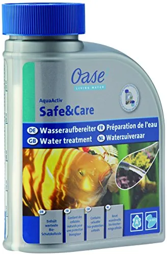 Oase 50563 AquaActiv Safe&Care 500 ml - bereitet Leitungswasser artgerecht auf, Wasseraufbereiter mit Bio-Schutzkolloiden, bindet Chlor und Schwermetalle