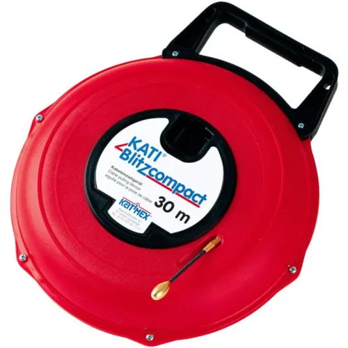 KATI-BLITZ Kabeleinziehgerät KATI-BLITZ COMPACT - 20 m - Kabeleinziehgerät für müheloses Einziehen über lange Strecken, ideal für belegte Rohre. Mit einzigartigem Polykat-Glasfiberband, minimalem Biegeradius und umfangreichem Zubehör für effizientes Arbeiten.