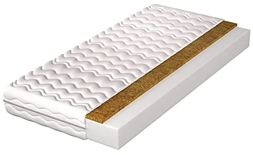 Mirjan24 Matratze Ares 10 mit Kokosmatte, Schaumstoffmatratze, Zweiseitige, Höhe: 10 cm, Zwei Härten - H5 und H3, Bezug waschbar, Matratzenschoner (180x200)