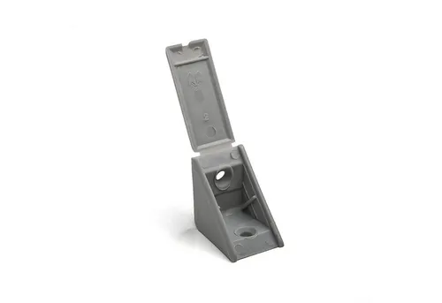 SO-TECH® Winkelbeschlag Korpusverbinder Eckverbinder 27 x 27 x 20 mm mit Klappdeckel (Spar-Set, 100 St), 100 Stück Möbelverbinder grau