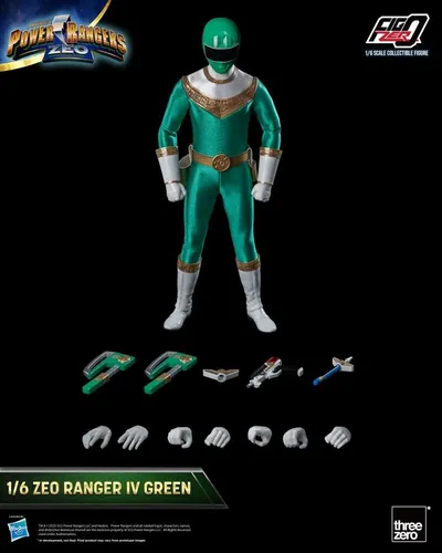 ThreeZero Power Rangers Zeo Figzero Action Figure 1/6 Ranger IV Green 30 cm