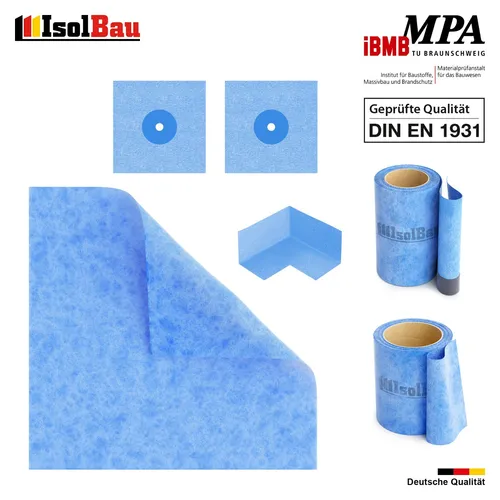 Isolbau Dichtset Dichtband 5m für Dusche & Bad - Hochreißfestes und flexibles Dichtband für effektive Abdichtung in Badezimmer und Dusche. Mit geprüfter Qualität und hoher Verbundfestigkeit, ideal für Wassersperrsysteme.