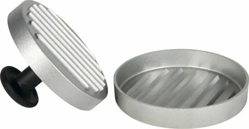 Weit & Breit Handelsgesellschaft mbH Burgerpresse Best of BBQ Burger Presse aus Aluminiumguss Antihaftbeschichtung (1 St), Aluminium, Rillenstruktur für eine kürzere Garzeit