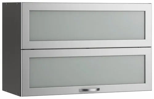 wiho Küchen Faltlifthängeschrank Flexi grau - Einbauküchen-Komponenten mit elegantem Faltliftklappenbeschlag, der die Bedienung erleichtert. Maße: 90x35x56 cm, ideal für platzsparende Aufbewahrung.
