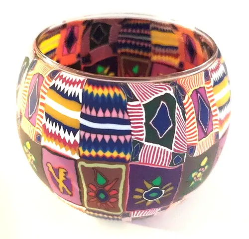 Leuchtglas Ethno, Windlicht, Teelichthalter, Dekoration, Glas, Kerzenfarm