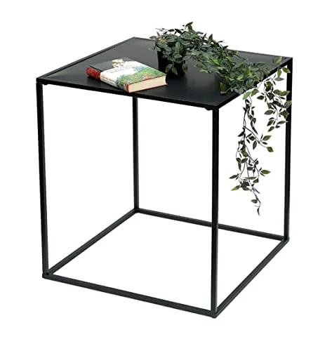 DanDiBo Couchtisch Schwarz Metall Beistelltisch 60 cm