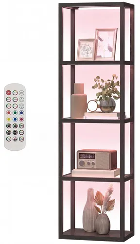 Homcom RGB Stehlampe mit Regalen – Schwarz
