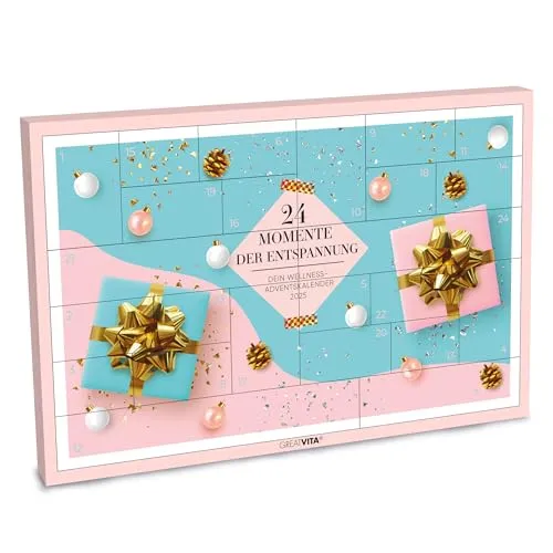 Wellness Adventskalender für Frauen 2025 - Dekorativer Adventskalender mit 24 luxuriösen Wellness-Überraschungen für entspannende Momente – ideal als Geschenk zur Adventszeit.