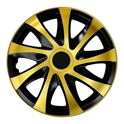 NRM Radzierblende Draco schwarz/Gold 15 Zoll 4er Set - Hochwertige Radzierblenden für 15-Zoll-Felgen, verleihen Ihrem Fahrzeug einen sportlichen Look und schützen die Felgen effektiv.
