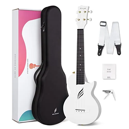 Enya Konzert Ukulele Nova U 23 Zoll aus Kohlefaser (Weiß)