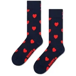 Happy Sock Heart Sock Marine gemustert Baumwolle Gr 36/40