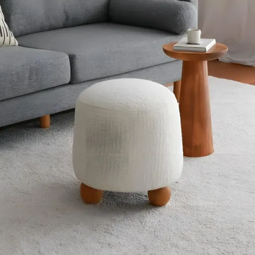 Sitzhocker Ottomane Weiß - Moderner Fußhocker für jedes Zimmer - Eleganter Sitzhocker in Weiß, ideal für Wohnzimmer, Flur oder Schlafzimmer. Mit robustem Holzgestell und weichem Polyesterbezug für hohen Sitzkomfort. Perfekt als stilvolle Ergänzung in Ihrem Wohnraum.