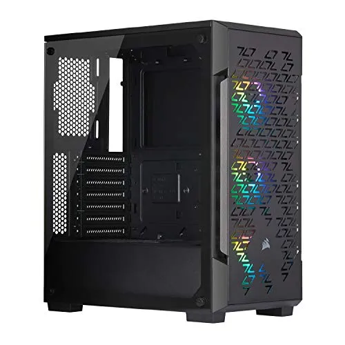 Corsair iCUE 220T RGB Airflow Gehärtetes Glas Mid-Tower ATX Smartes Gaming Gehäuse, schwarz CORSAIR iCUE 220T RGB Airflow Tempered Glass Mid-Tower Smart Case, Black