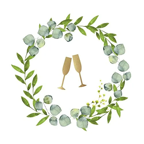 Servietten Gläser im Kranz | Geburtstag | Hochzeit | Silvester | Neujahr | Tischdeko | Decoupage | Serviettentechnik 33x33cm 20