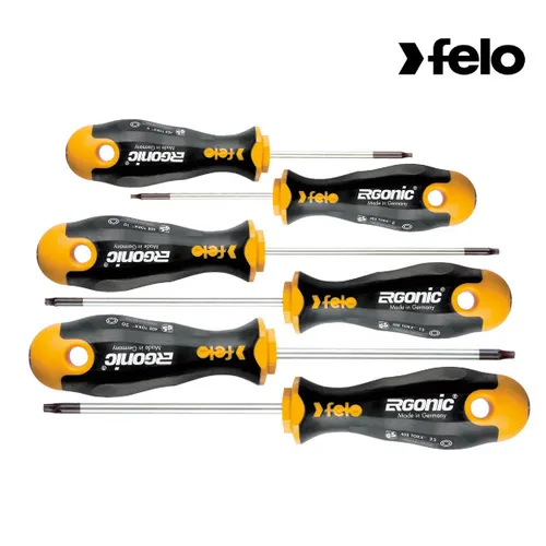 Felo - ERGONIC - Schraubendrehersatz mit 3K-Griff, 6-tlg. - TX 8 - TX 25 -