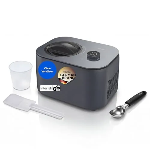MEDION Eismaschine mit 1 L Kapazität und LED-Display - Eismaschine für die einfache Zubereitung von Eiscreme, Joghurt und Slush-Eis. Kein Vorkühlen nötig dank integriertem Kompressor. Effizient und benutzerfreundlich mit Touch-Bedienung. Perfekt für den täglichen Einsatz!