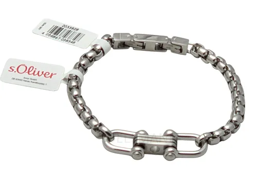 s.Oliver Edelstahl Armband für Herren - Verstellbar und stilvoll - Armschmuck aus 316L Edelstahl mit 18+2 cm Länge, verstellbar durch Verlängerungselement. Kommt in einer eleganten Schmuck Geschenk Box - ideal für besondere Anlässe.