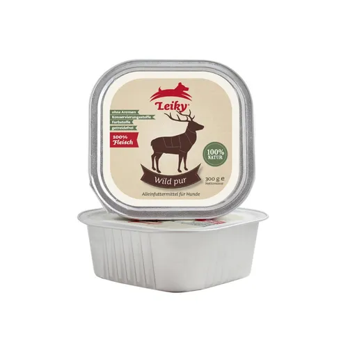 Wild pur für Hunde 300g | leicht verdauliches Monoproteinfutter | Leiky