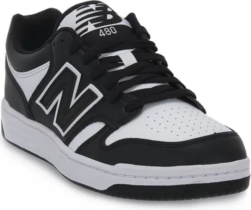 NEW BALANCE Herren 480 Sneaker, Weiß/Schwarz, 46.5 EU - Herren-Sneaker mit strapazierfähiger Gummi-Außensohle, inspiriert von Basketball-Modellen für optimalen Halt und Stabilität.
