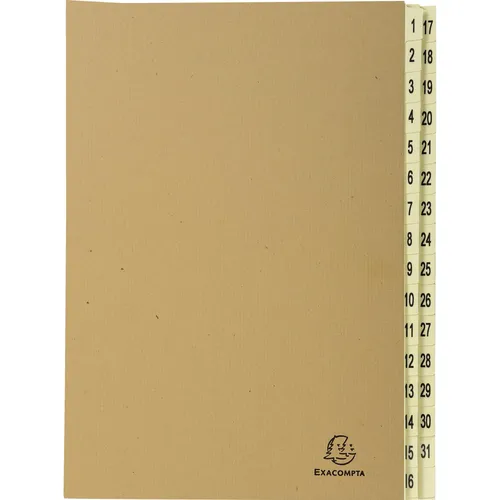 EXACOMPTA Fächermappe 31 Fächer A4 - Konferenzmappe aus robustem, recyceltem Kraftpapier mit 31 Fächern für optimale Ordnung und Nachhaltigkeit. Ideal für umweltbewusste Nutzer.