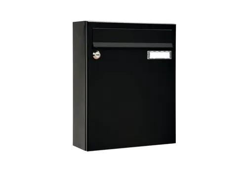 MEFA Briefkasten Sonate 133 schwarz – Robuster Wandbriefkasten mit Namensschild - Wandbriefkästen aus pulverbeschichtetem Stahl, langlebig und wetterfest. Ideal für jeden Eingangsbereich mit praktischem Namensschild.