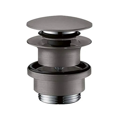 hansgrohe Ablaufgarnitur Push-Open - Sanitärinstallation, 11⁄4' für Waschtische mit Überlaufloch, komfortable Bedienung über Druckstopfen ohne Kipphebel.