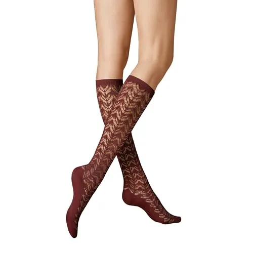 KUNERT Damen Kniestrümpfe Ajour Häkelstruktur von Kunert