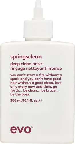 Evo Hair Springsclean Deepclean Rinse 300 ml Haarlotion - Conditioner für tiefenreinigendes Haar, frei von Sulfaten. Entfernt Schmutz und Öl, unterstützt das Lockenmuster und verbessert die Handhabbarkeit.