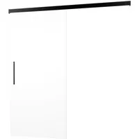 inova Holzschiebetür Weiß 880 x 2035 mm Komplettset Schwarz mit Griffstab inkl. 2Seitiger Softclose