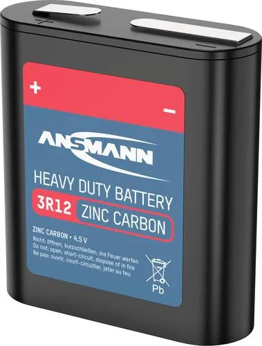 ANSMANN 3R12 Flachbatterie 4,5 V - Zuverlässige Energiequelle - Die ANSMANN 3R12 Flachbatterie 4,5 V liefert kraftvolle Energie für Ihre Geräte. Langlebig und robust, ideal für den täglichen Einsatz. Vertrauen Sie auf die Qualität von ANSMANN!