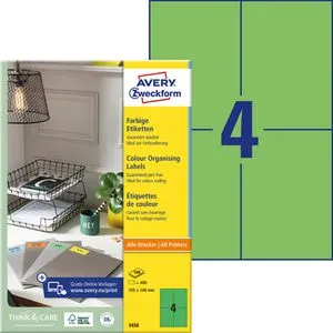 Avery Zweckform 3458 Grüne Etiketten 105 x 148mm in grün von Zweckform