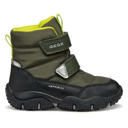 Geox Baby-Jungen B Baltic Boy B ABX Ankle Boot, DK Green/Lime Green, 24 EU